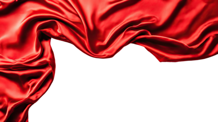 Deep crimson silk draped against black background