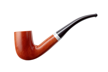 Wooden smoking pipe, dark background