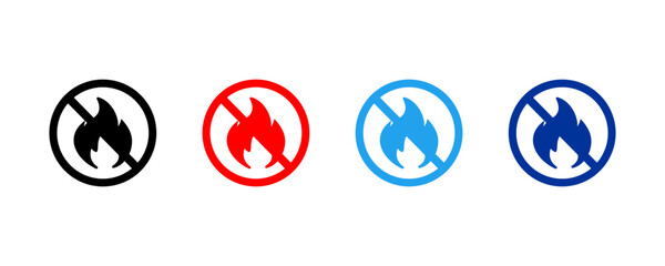 icon prohibiting the carrying of matches/lighters with color variations
