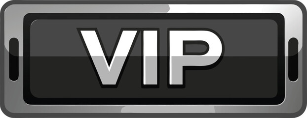 Glossy vip button with a modern and sleek design