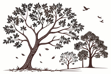 Obraz premium set of trees