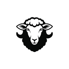 Black and white sheep head logo on white background