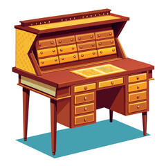 wooden table with a table