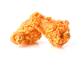Heap of Chicken Drumette , two Fry Breaded Drumstick, Deep Fried Chicken Drumsticks on White