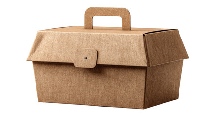 Cardboard lunchbox, light brown, simple design, hinged lid