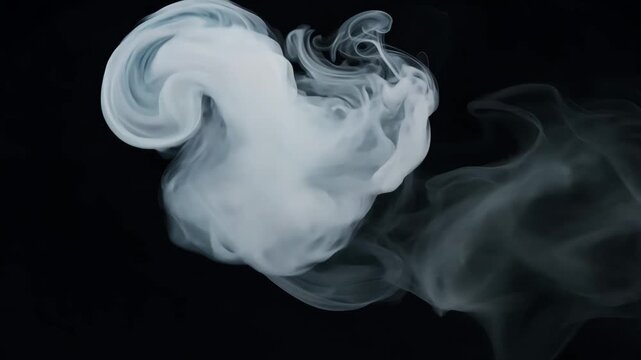 Ultra-realistic shockwave smoke explosion fractal hexagon symmetry, outward swirling turbulence fading dust particles slow-motion, dark black background, high contrast volumetric lighting, 4K