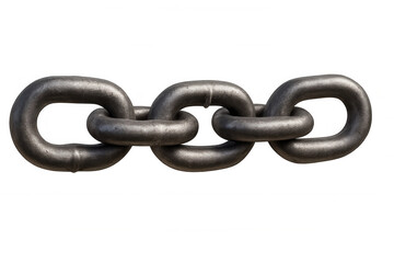 Obraz premium Heavy metal chain links connecting, symbolizing strength, security, and industrial power on transparent background