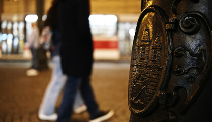 View Of Night Prague With Trams