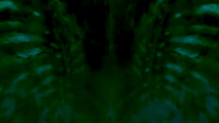 Dark and moody abstract background with deep emerald green textures creating a cave or tunnel effect suitable for mystery themes or dramatic video game backdrops