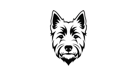 Black and white terrier dog face logo canine mammal