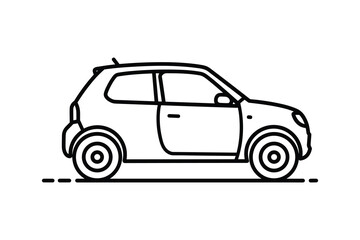 Fototapeta premium Compact Car Line Art