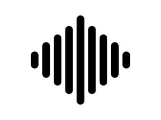 Obraz premium Audio sound wave equalizer icon in a symmetrical diamond shape isolated on a clean transparent background for media design.