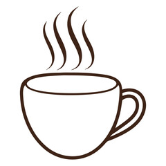 Hot coffee cup steam beverage morning refreshment aroma warm drink breakfast vector