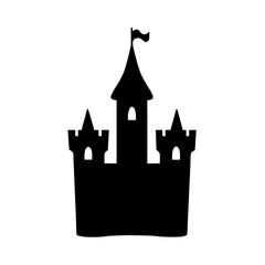Obraz premium Vector art of silhouette of a castle, a symbol of royalty, power, and fairytale, vector illustration for childrens books