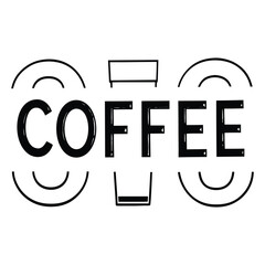 Modern typographic coffee logo design featuring abstract cup and steam elements vector