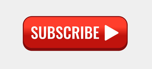 Glossy Red Subscribe Button with Play Icon – Vector UI Element
