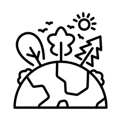 Eco Forest Icon – Green Nature Symbol Representing Sustainable Environment and Conservation