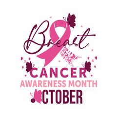 Breast Cancer Awareness Month Design Vector 