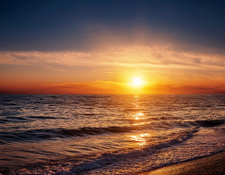 Scenic View of Beach during Sunset