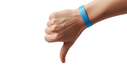 Isolated hand gesture giving thumbs down showing disapproval, negative feedback, dislike