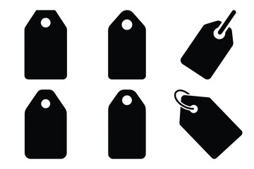 gift tag silhouette christmas vector icon set