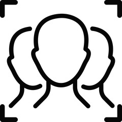 Face ID and biometric recognition. Illustrations of face scanning, identity verification, AI technology, security, and facial detection