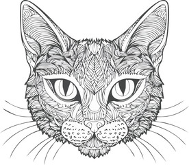 Creepy Cat Silhouette Halloween Line Art,
Spooky Black Cat Outline Vector,
Scary Halloween Cat Illustration,
Minimal Halloween Cat Line Design