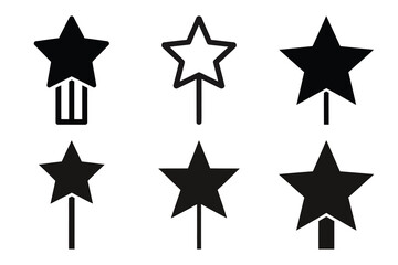 star topper silhouette christmas vector icon set