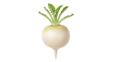 Isolated turnip vegetable with green leaves ready to eat, raw ingredients for vegan meals