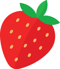Obraz premium Fresh red strawberry vector illustration juicy fruit healthy food icon transparent background