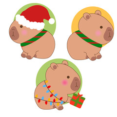 Christmas Capybaras 
Capibaras navideños