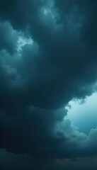 Fototapeta premium Dramatic Storm Clouds Gathering Overhead Heavy Rain Approaching, Moody and Ominous Atmosphere