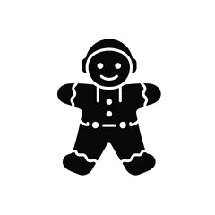 Black Gingerbread Man Cookie Silhouette christmas holiday