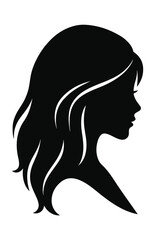 Woman Face silhouette vector illustration style
