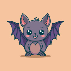 Cute Bat Cartoon Vector Art, Illustration and Graphic