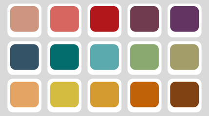 Radiant hues of autumn inspire creativity, offering a spectrum of warm and cool tones for design projects, branding, or artistic expression.