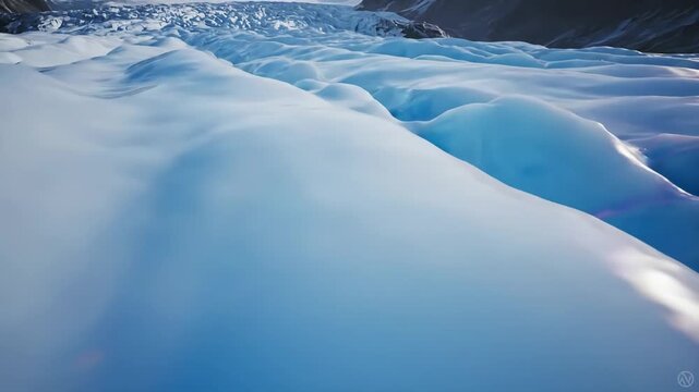 Glacier Silky silky glacier with edge diffraction &mdash; gentle motion; royalty‑free look; no banners or text; no faces; no trademarks scene 1