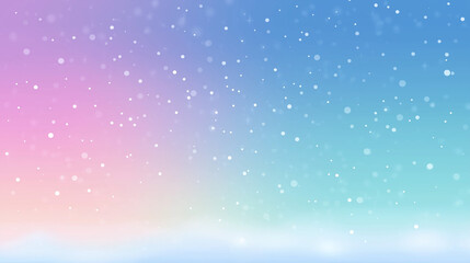 Small white particles like distant snow drifting slowly through a soft blue winter haze.