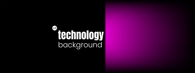A technology and pink black gradient background with a dark magenta blur round color for an abstract banner or business card..