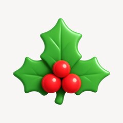 Festive holly leaf illustration.