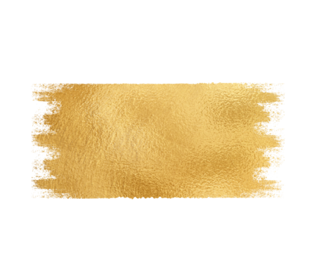 Gold Metallic Paint Brushstroke Strip, Grunge Edge Rectangle