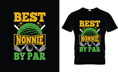 Best Nonnie by Par | Funny Golf Grandma T-Shirt Design
