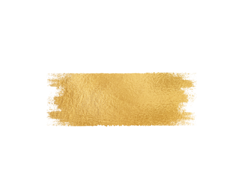 Gold Foil Brush Stroke Label, Shiny Metallic Highlight isolate