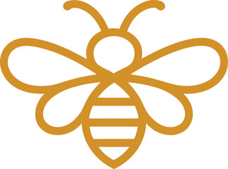 Golden Bee Illustration with Clean Lines and Minimalist Design Perfect for Branding Honey or Natural Products with a Focus on Sustainability and Organic Themes