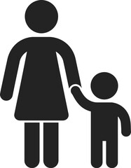 Mother and Child Icon Depicting Family Togetherness and Parental Care in a Simple and Symbolic Design for Modern Communication