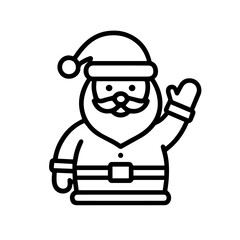 outline icon Santa waving vector on a white background
Vector outline icon of a holiday on a white background