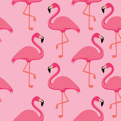 Obraz premium Flamingos exotic decorative wrapping paper textile fabric camouflage seamless pattern 