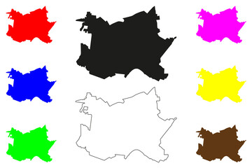 Minatitlan city (United Mexican States, Mexico, Veracruz State) map vector illustration, scribble sketch Minatitlán map