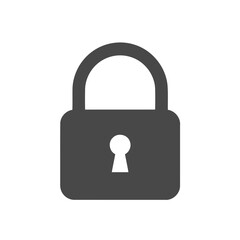 Minimalist Dark Grey Padlock Security Vector Illustration