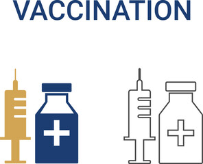 Vaccination Line art icons. Collection of vaccination, doctor, x-ray, and more. Vector illustration. Editable stroke.